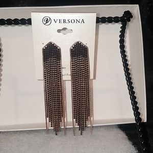 Gorgeous Versona Black&Copper Pave Earrings